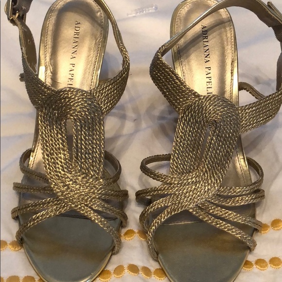 Adrianna Papell Shoes - Adrianna Papell gold wedges